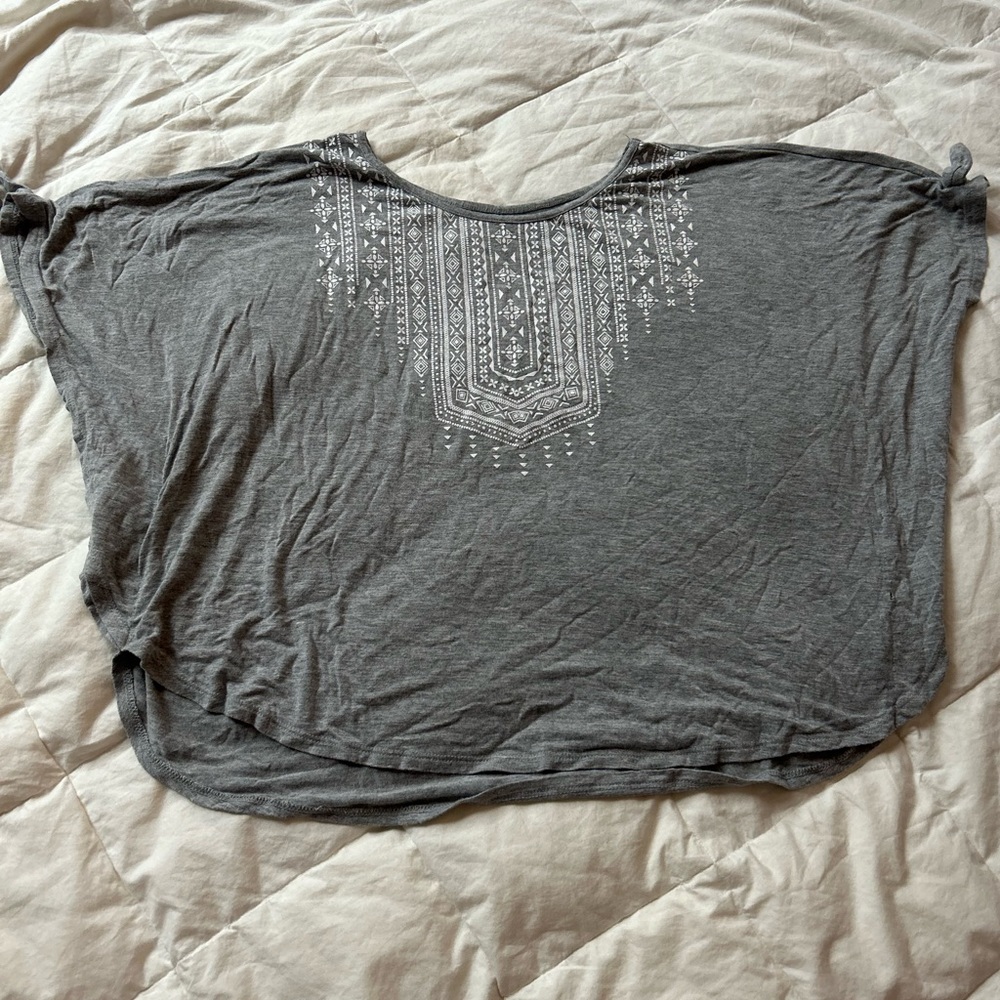 Grey Stretchy Fabric With White Specks